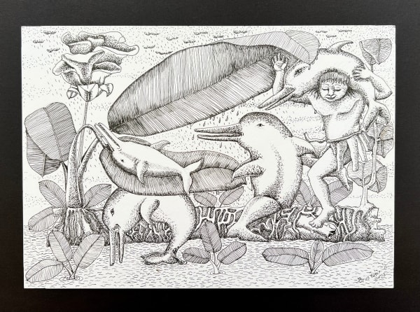 Brus Rubio (Murui-Bora Peoples/ Peruvian Amazon), Pink Dolphins: Family, 2022