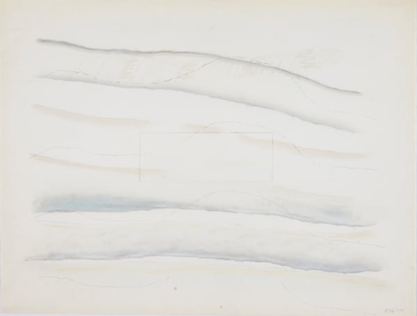 Bilgé (Turkey/US) Horizontal Line Life Span Series 4, 1974 Pastel, pencil on paper 19 1/2 x 25 1/2 in 49.5 x 64.8 cm