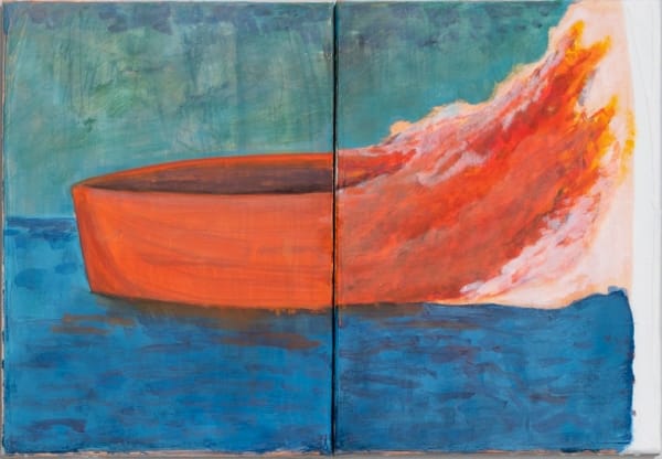 Nicolas Gaume - sans-titre, brûler son bateau, 2022