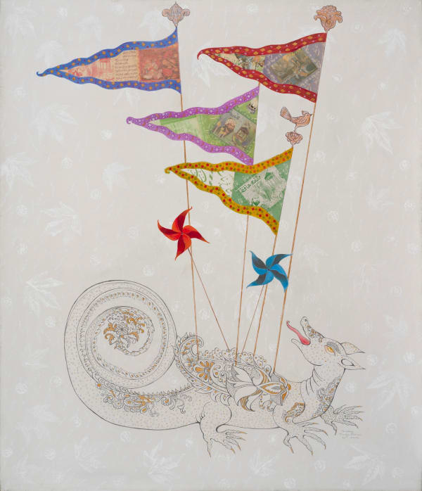 Gizella Varga Sinai, Pinwheel, Flags and Dragon, 2014