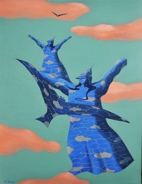 Shiva Noroozi, Flying with birds, 2021