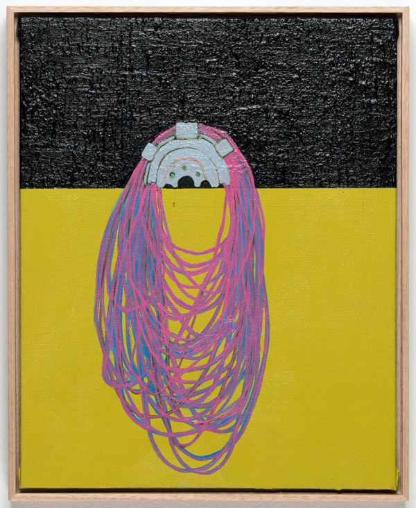 Nadine Christensen, Running (cord hanging, painting on reverse), 2018