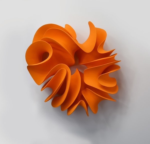 Merete Rasmussen Ceaseless Orange, 2025 Ceramic with colored slip Wall Mounted 22 x 21 x 10 inches
