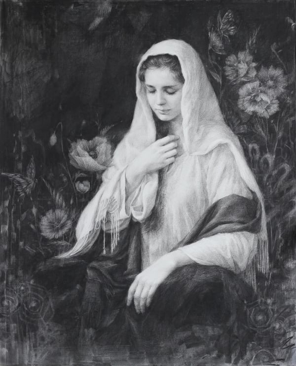 Sookyi Lee, Woman Covered Head in B & W