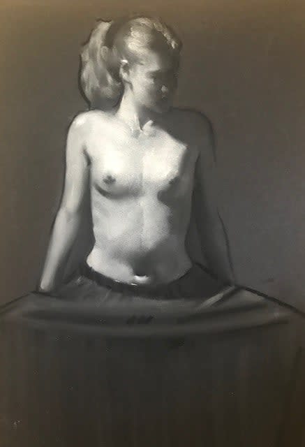 Robert Lemler, Black Skirt Nude Female, 2022