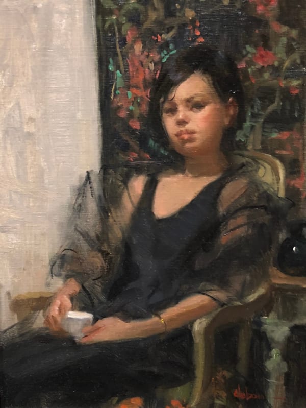 Nancy Chaboun, Model Holding Tea