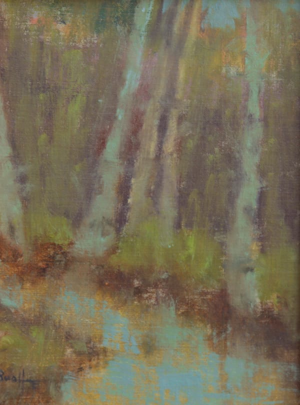 Private Collection 2025 Nancy Bash "Spring in Aspen Creek" Oil 7.5x5.5