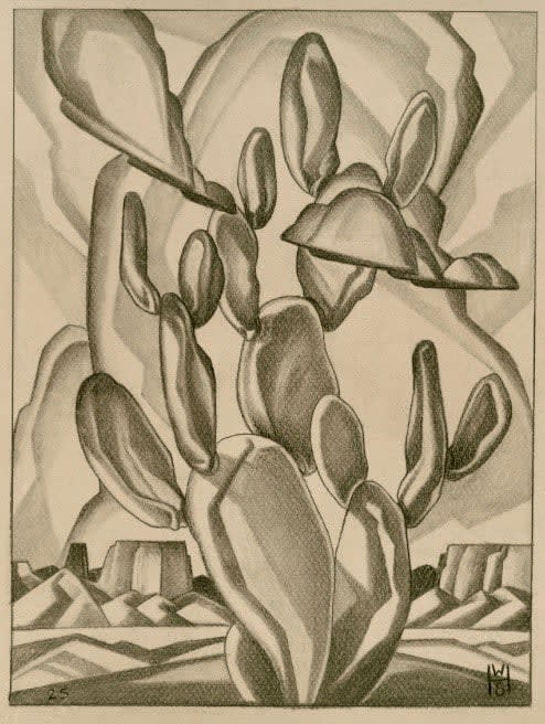 Beaux Arts 2025 William Haskell "Cactus Rising" Graphite on Paper 11"x8"