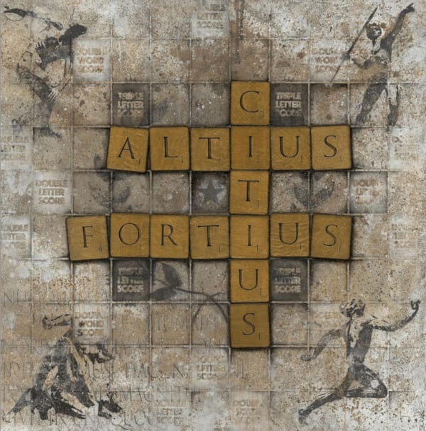 CITIUS #1 Acrylic, mixed media on canvas (1 of 1) 135 x 135 x 4 cm 53 1/8 x 53 1/8 x 1 5/8 in Series: Audi Disce Duc