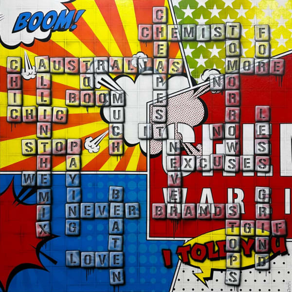 CW #1 Acrylic/Mixed Media on canvas 180 x 180 x 4 cm 70 7/8 x 70 7/8 x 1 5/8 inches