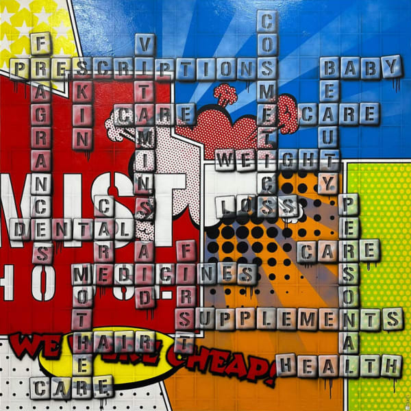 CW #2 Acrylic/Mixed Media on canvas 180 x 180 x 4 cm 70 7/8 x 70 7/8 x 1 5/8 inches