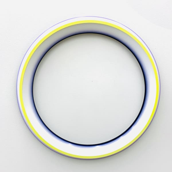 Marion Borgelt Sol Y Sombra: Piece No. 5, 2021 timber and oil Ø 58 x 4.4 cm