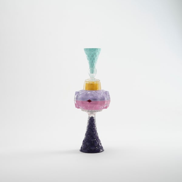 Edward Waring Feet-Like Fins, 2023 vintage crystal and glass, epoxy adhesive, acrylic paint, hard acrylic extender 38 x 13 cm