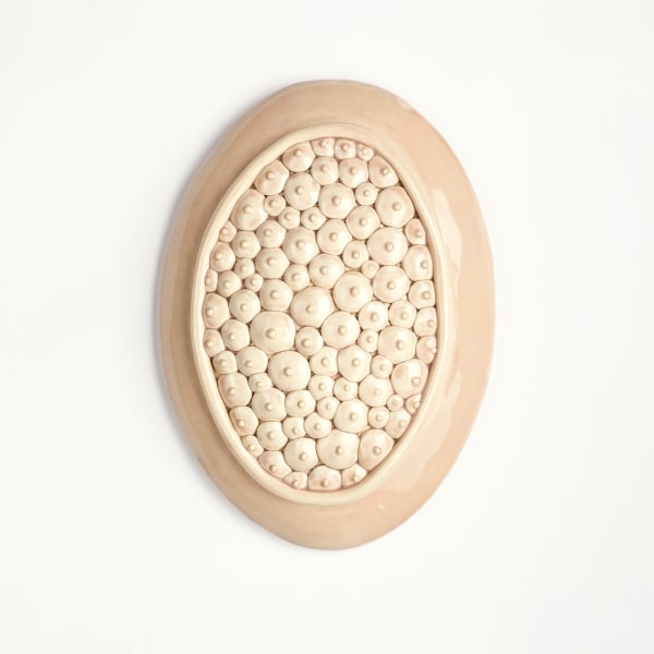 Angela Valamanesh Flesh 6, 2024 ceramic on ply board 40 x 30 x 9 cm
