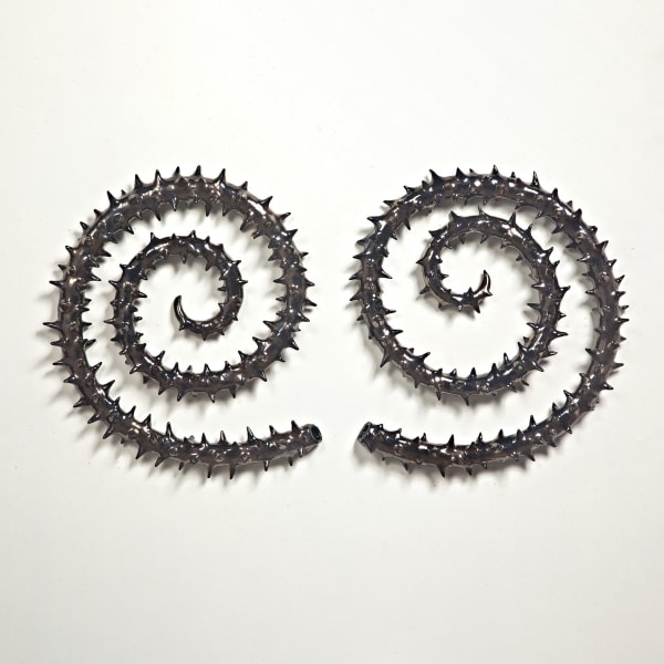 Angela Valamanesh Morticia's Garden Construct, Diptych, No. 1, 2023 ceramic 44 x 84 x 5.5 cm