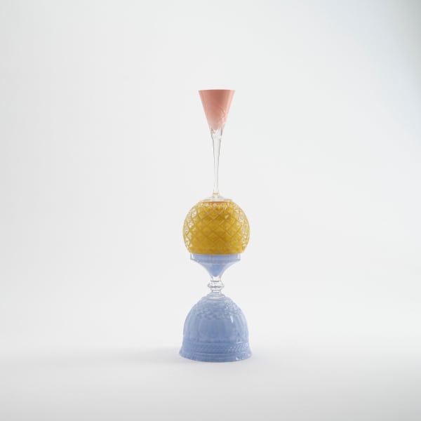 Edward Waring Valda, 2023 vintage crystal and glass, epoxy adhesive, acrylic paint, hard acrylic extender 40 x 11 cm