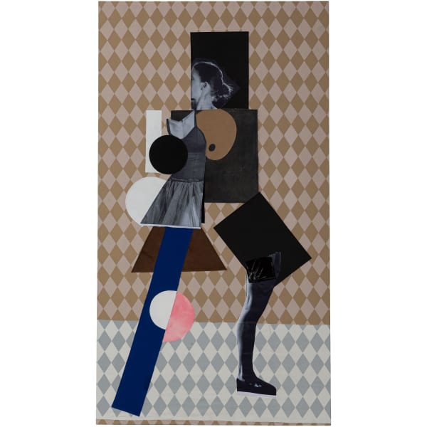 Sally Smart The Artist’s Ballet (BALANCE), 2020-21 synthetic polymer paint on canvas with textile screen printing and various textile collage elements 213 x 117 cm