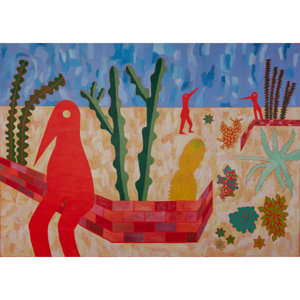 Fernando do Campo Succulent garden with companions (Royal Botanical Gardens), 2022 acrylic on canvas 153 x 204 cm