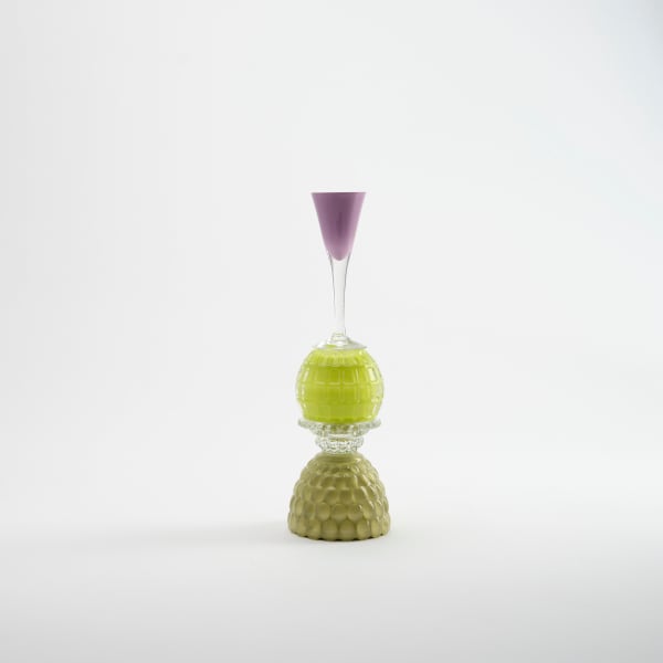 Edward Waring Lorelei, 2023 vintage crystal and glass, epoxy adhesive, acrylic paint, hard acrylic extender 31 x 8 cm