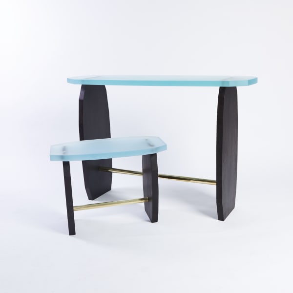 Damien Wright, Tectonic (Console and Stool), 2023