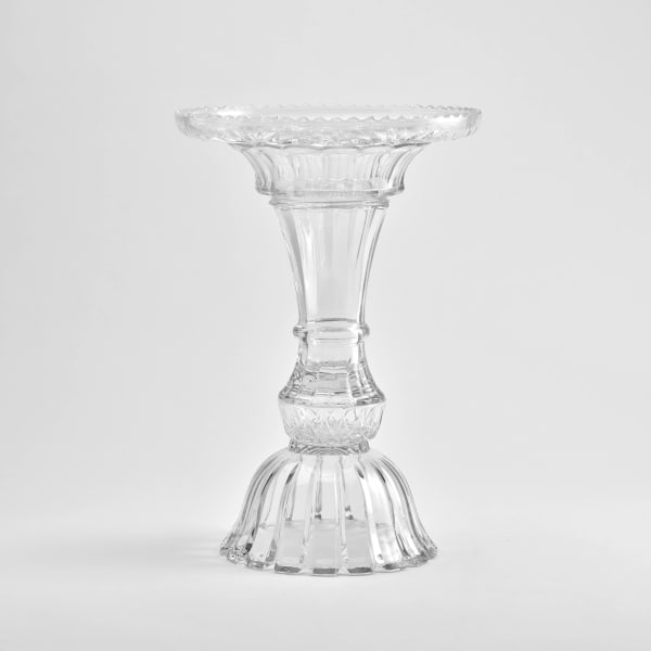 Edward Waring Champagne Table #37, 2023 vintage crystal and glass, epoxy adhesive 50 x 37 cm