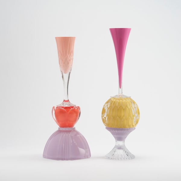 Edward Waring Simple Twist Of Fate, 2023 vintage crystal and glass, epoxy adhesive, acrylic paint, hard acrylic extender Dimensions variable