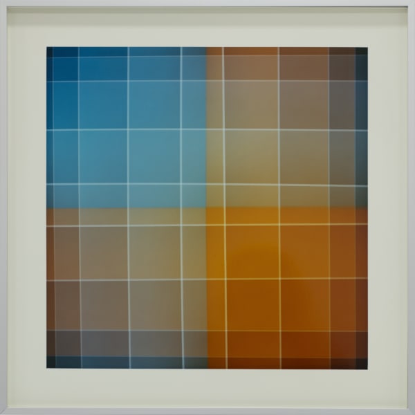 Jacky Redgate, Unfold (Light Blue & Yellow, on Black), 2025