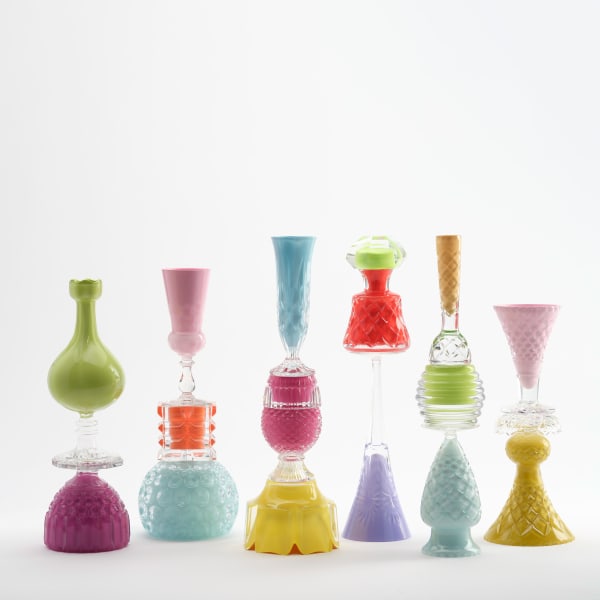 Edward Waring A Lenticular Slap, 2023 vintage crystal and glass, epoxy adhesive, acrylic paint, hard acrylic extender Dimensions variable