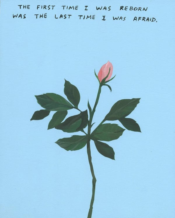 Michael Dumontier & Neil Farber The first time I was reborn was the last time I was, 2024 Acrylic on board 10 x 8 inches