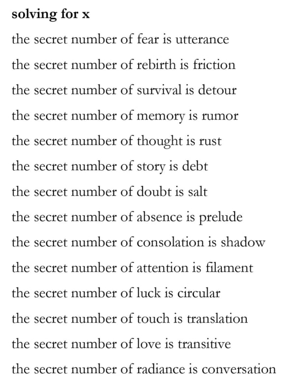 Ginny Threefoot, solving for X, 2020