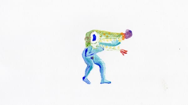 Cecilia Beaven, Statue of a Young Satyress Wearing a Theater Mask of Cipactli (Monotype 5), 2025