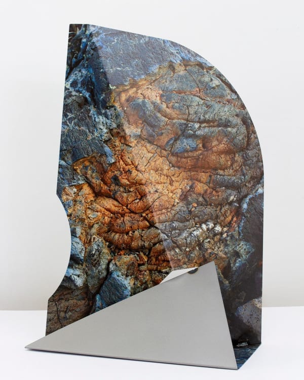 Letha Wilson Craters of the Moon Fold Back, 2021 UV prints on steel 28.5 x 20 x 13.5 inches