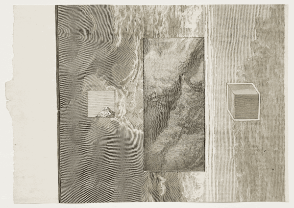 Dean Smith environment #2, 2014 collage of found illustrations 5 1/4 x 7 1/2 inches (artwork) framed