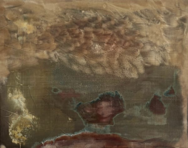 Noelle Africh Broken Signal, 2025 Distemper on linen over panel 11 x 14 inches