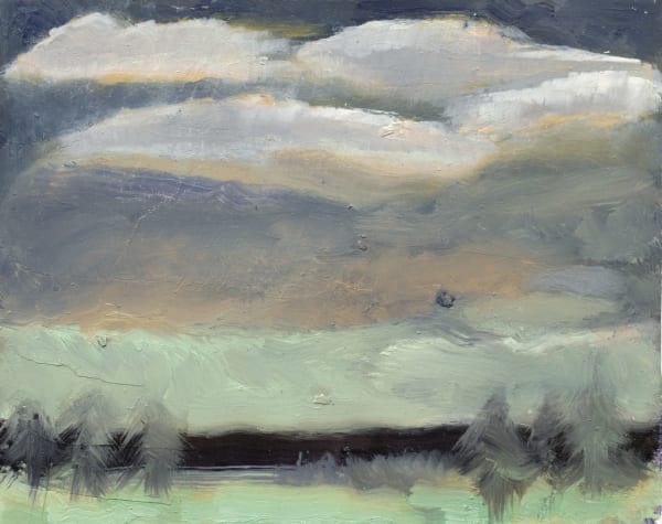 Tavin Davis Day 64: The Worst October (Reflecting on the war in Gaza), 2024 Oil on panel 8 x 10 inches