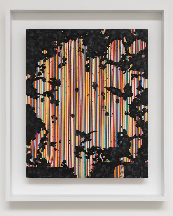 Tim Doud PSCW (M) 1, 2024 Acrylic and fabric on panel 25 x 21 inches 33.75 x 28 inches, framed