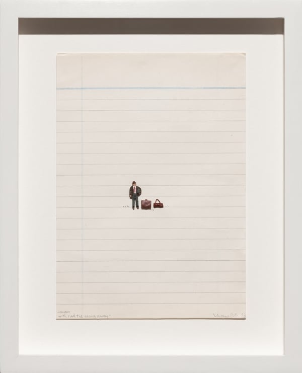 Liliana Porter, Man with Red Tie Going Away, 2023