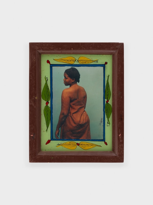 Malick Sidibé Vues de dos, 1999/2004 Chromogenic print, glass, paint, cardboard, tape, and string 8.5 x 6 inches, image 14.125 x 11.375 x 1.125 inches, framed
