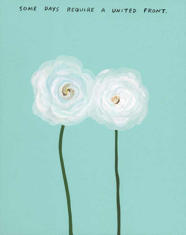 Michael Dumontier & Neil Farber Some days require a united front., 2024 Acrylic on board 10 x 8 inches