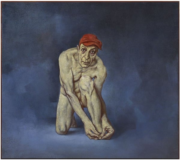 Sasha Okun, Man with Red Hat, 2020