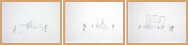 Les Barricades Finissent Au Ciel (Triptych), 2017-2018