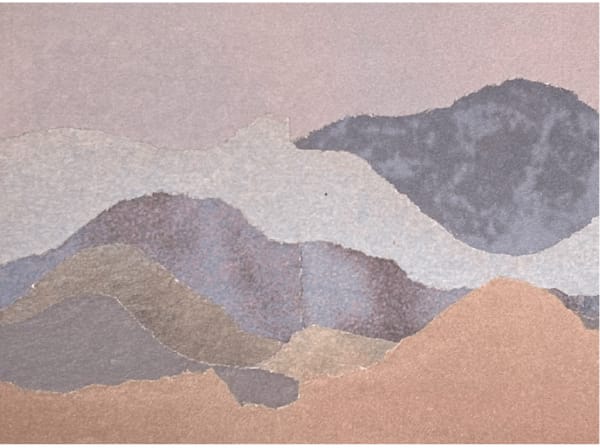 Untitled Collage (purple hill landscape)