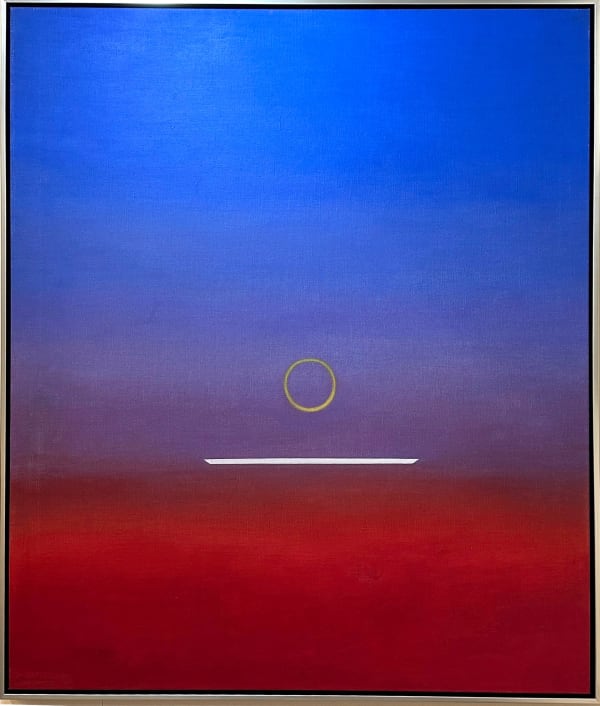 Untitled (red, blue with bar below circle)