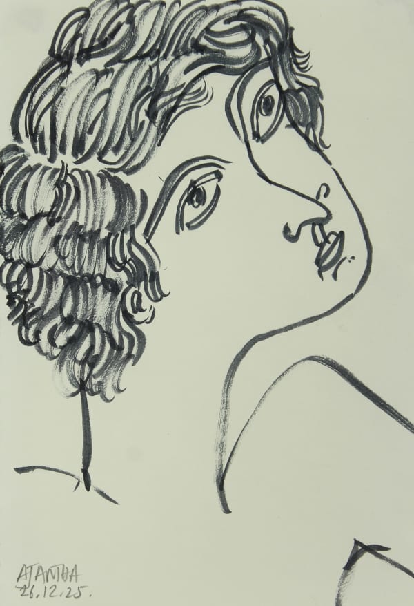 Ajantha Ranaweera Boy in Paradise , 2025 Ink on Paper 19 x 13 cm 7 1/2 x 5 1/8 in