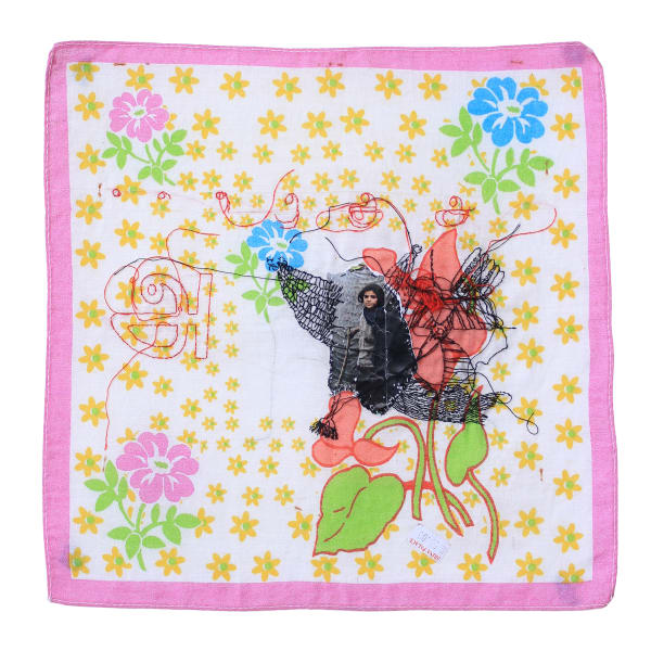 Hema Shironi Talking Hands 5, 2021 Mixed Media on Handkerchieves 29.5 x 30 cm 11 5/8 x 11 3/4 in