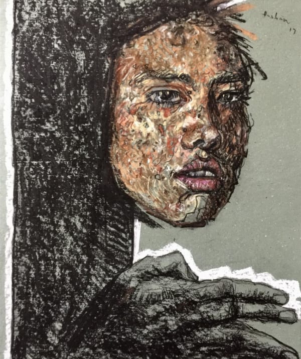 Hashan Cooray Babushka Head, 2017 Mixed Media on Board 30cm x 24cm (G/F)