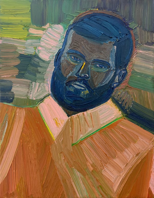 Arjuna Gunarathne Untitled: Self Portrait , 2024 Mixed Media on Canvas 41 x 31 cm 16 1/8 x 12 1/4 in