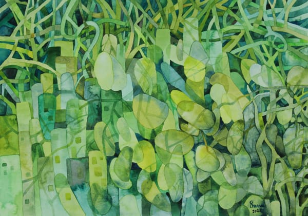 Shaanea Mendis Greenwash IV, 2025 Watercolour on Paper 30 x 42 cm 11 3/4 x 16 1/2 in