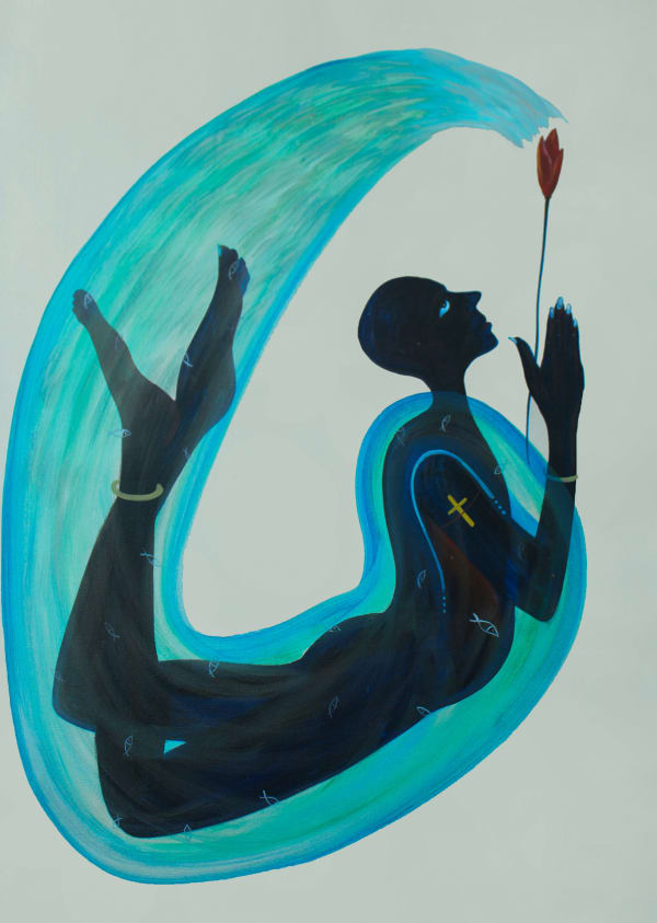 Sivasubramaniam Kajendran The Moon Under The Sea XV, 2024 Oil on Canvas 105 x 75 cm 41 3/8 x 29 1/2 in