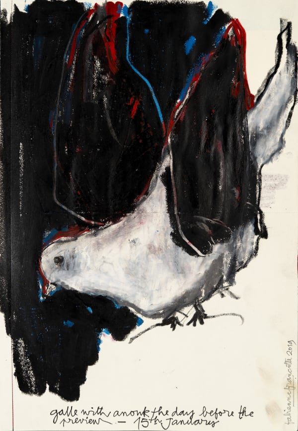 Fabienne Francotte A Dove, 2020 Mixed Media on Paper 24 x 23 cm 9 1/2 x 9 1/8 in